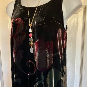ARIS A…Art Nouveau design velvet maxi dress